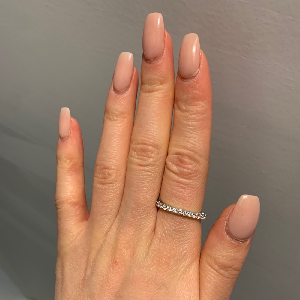 CZ cubic zirconia sterling silver eternity ring